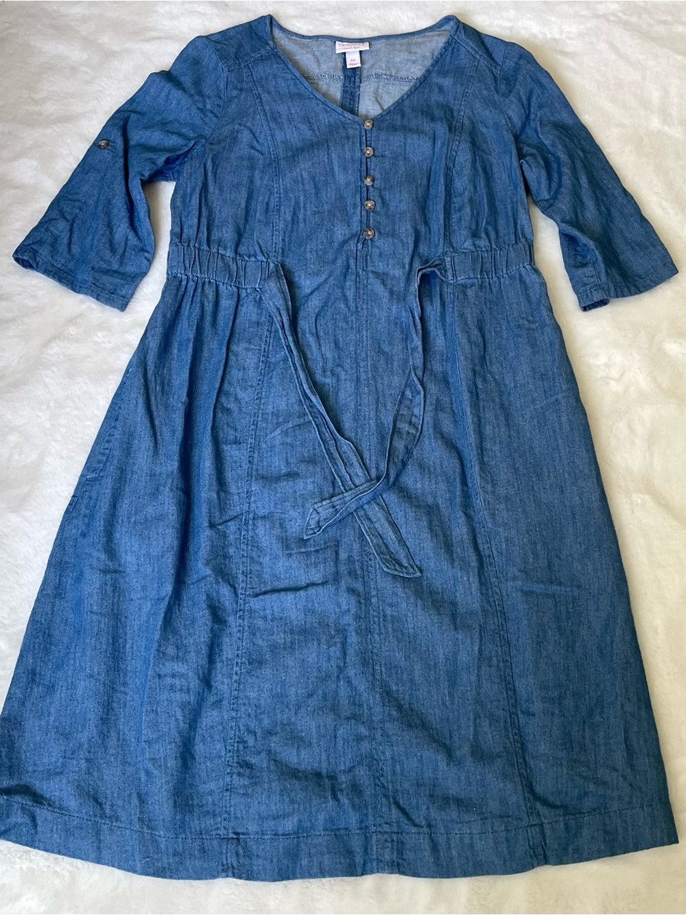 Isabel Maternity by Ingrid & Isabel Denim Midi Dress in Blue